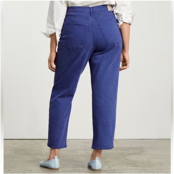 Everlane Way High Jeans Women 27 Tall Purple Straight Leg Organic Cotton Stretch - Picture 2 of 13